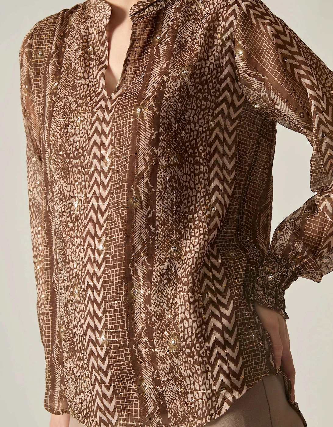Sequin Animal Print Blouse