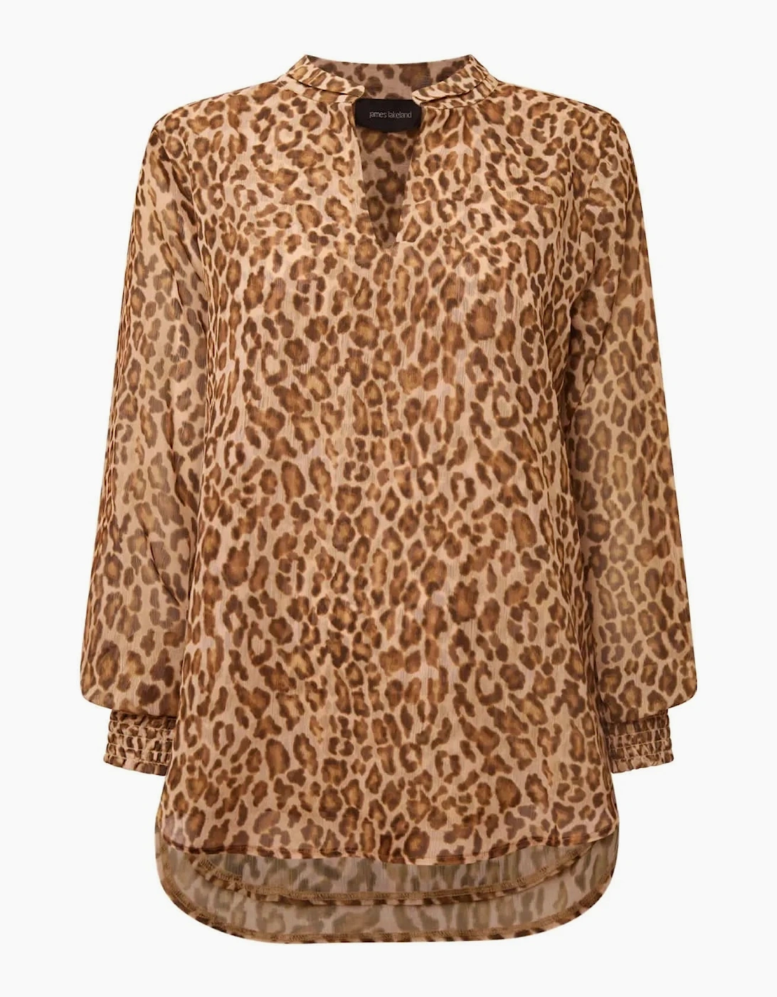 Camel Leopard Print Blouse