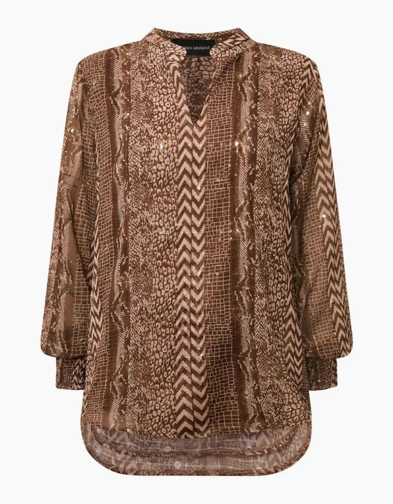 Sequin Animal Print Blouse
