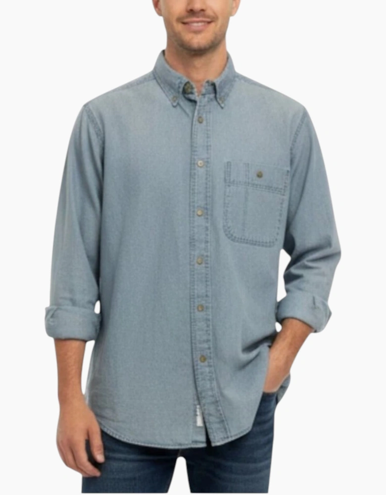 Wrangler Mens Denim Shirt Vintage Top