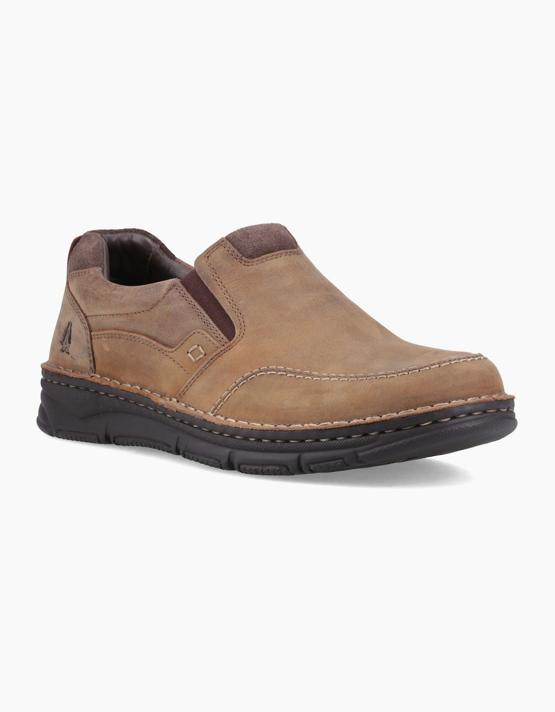 Hush Puppies Men's Brown Franco Slip On Leather Tan Loafers - Size 9