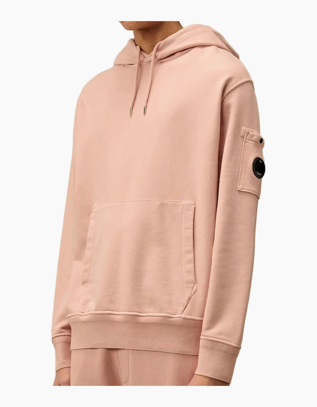 Diagonal Fleece Resist Dyed Lens Hoodie