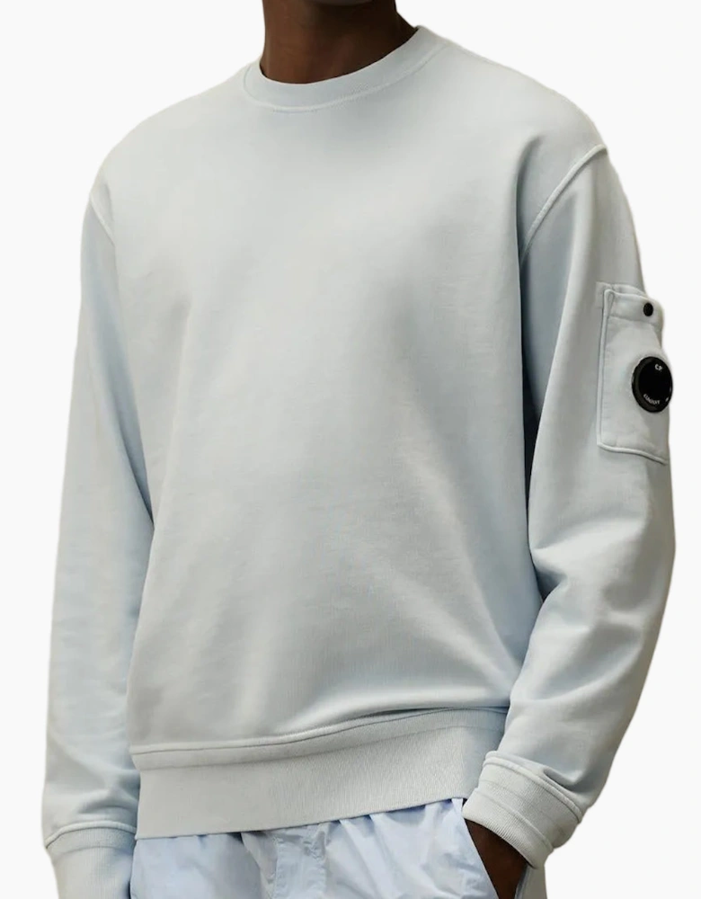 Diagonal Fleece Resist Dyed Lens Sweatshirt