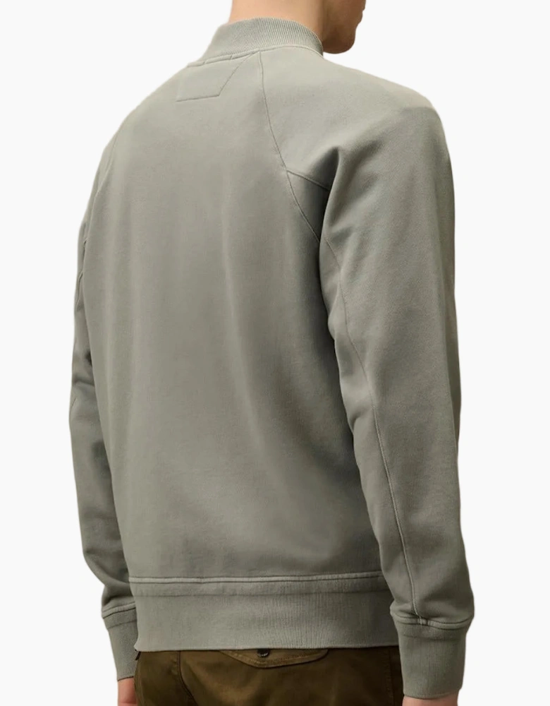 Diagonal Fleece Resist Dyed Zipped Lens Sweatshirt