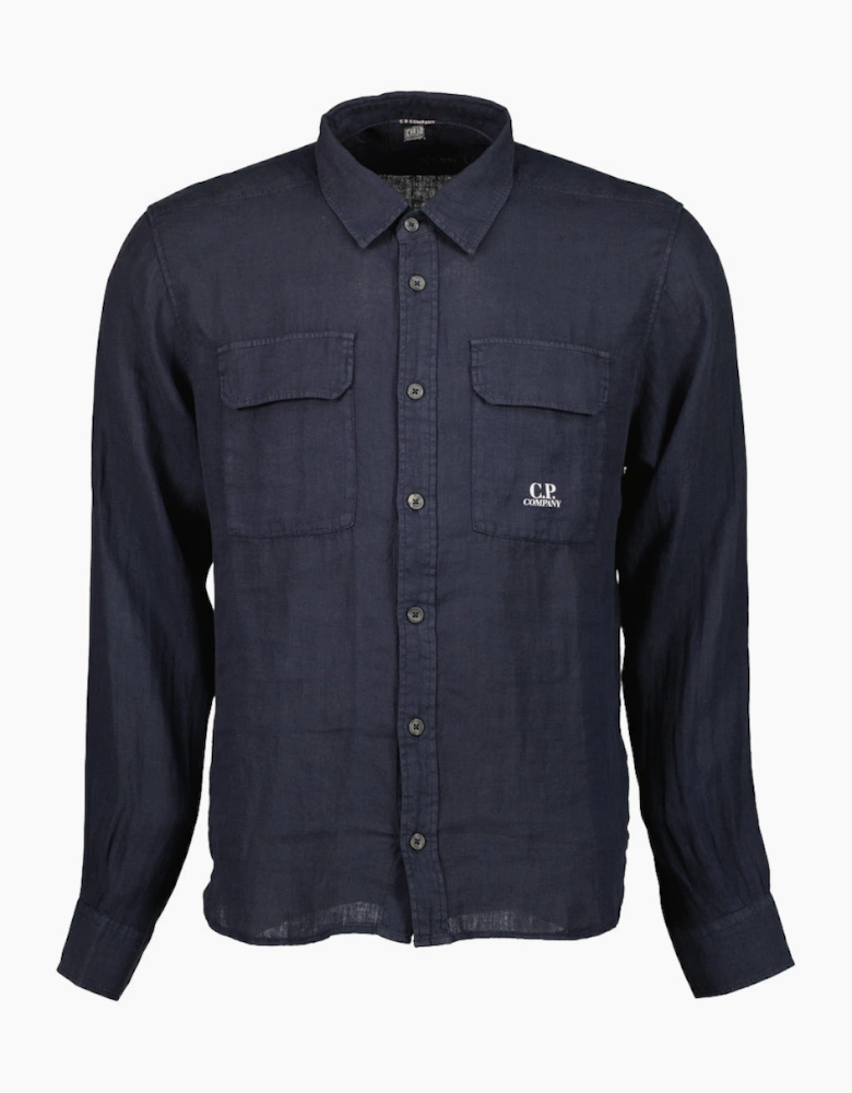 Long Sleeve Linen Overshirt