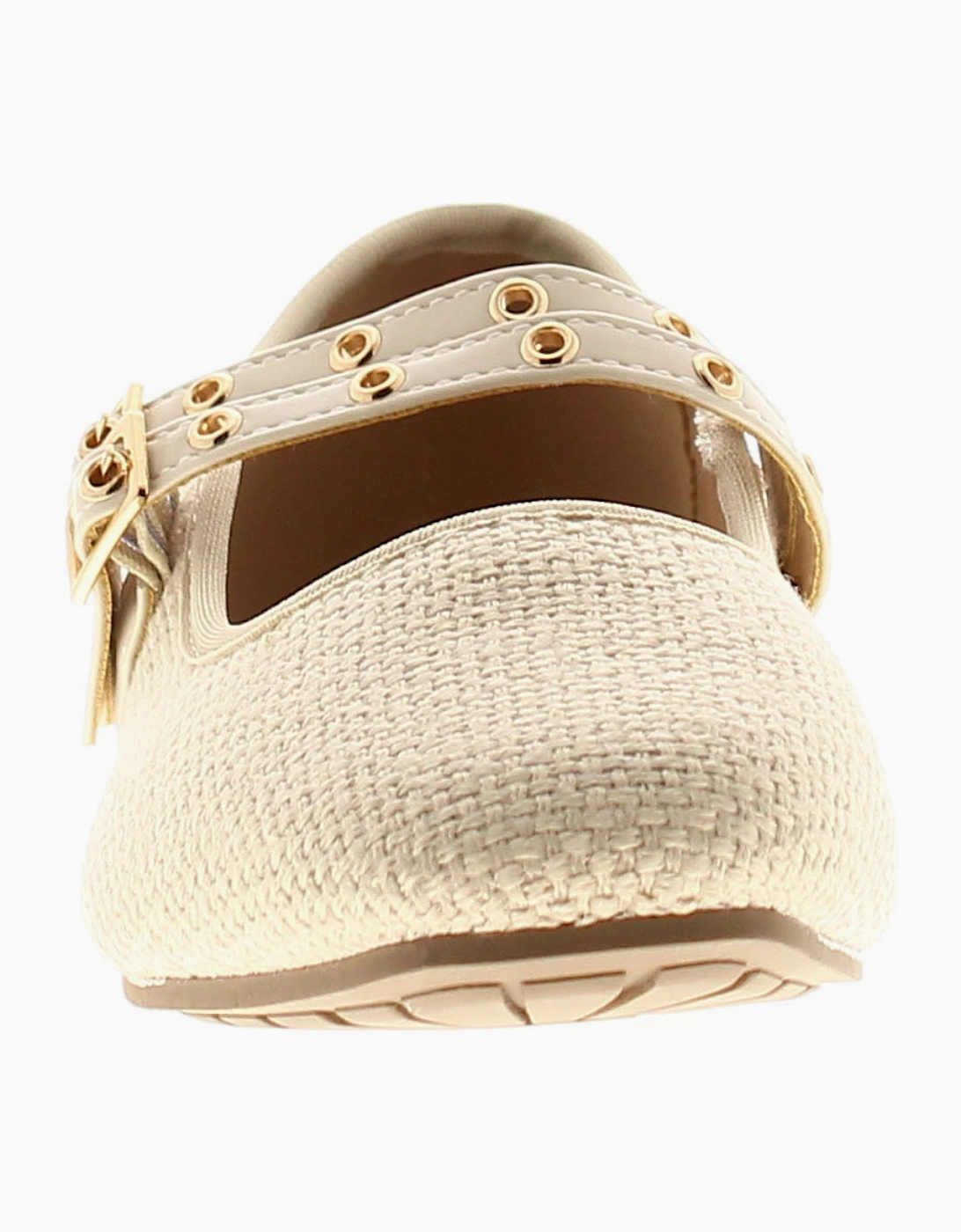 Apache Womens Flat Shoes Halima Buckle beige UK Size