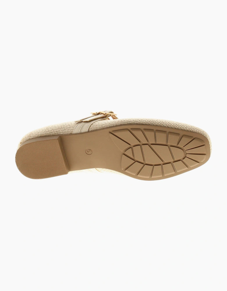 Apache Womens Flat Shoes Halima Buckle beige UK Size
