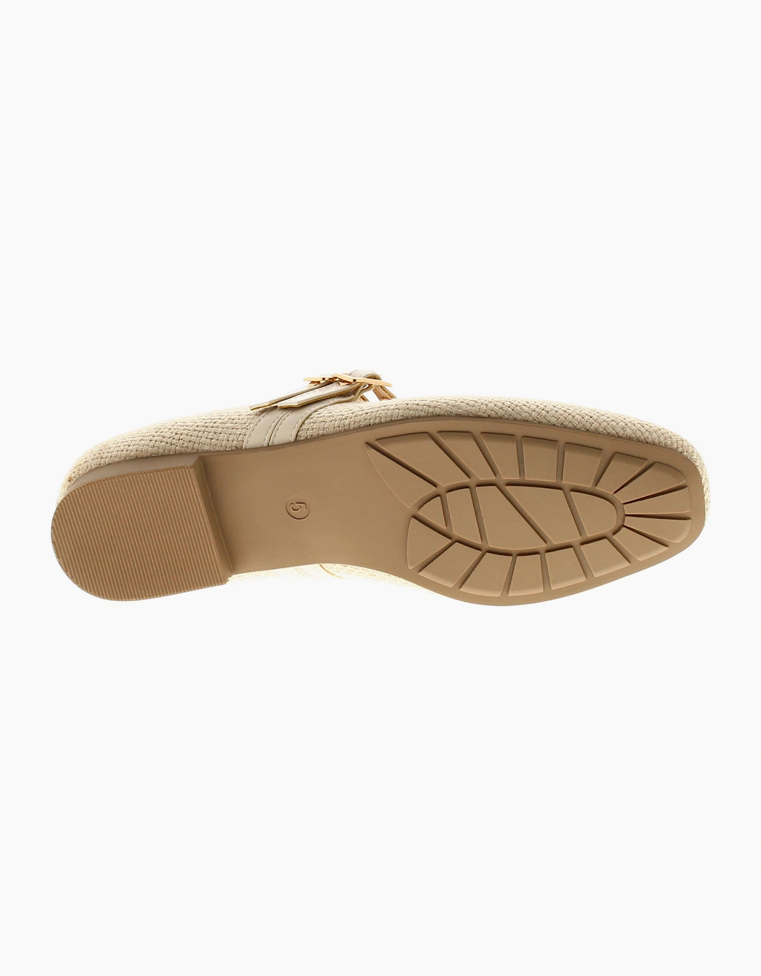 Apache Womens Flat Shoes Halima Buckle beige UK Size