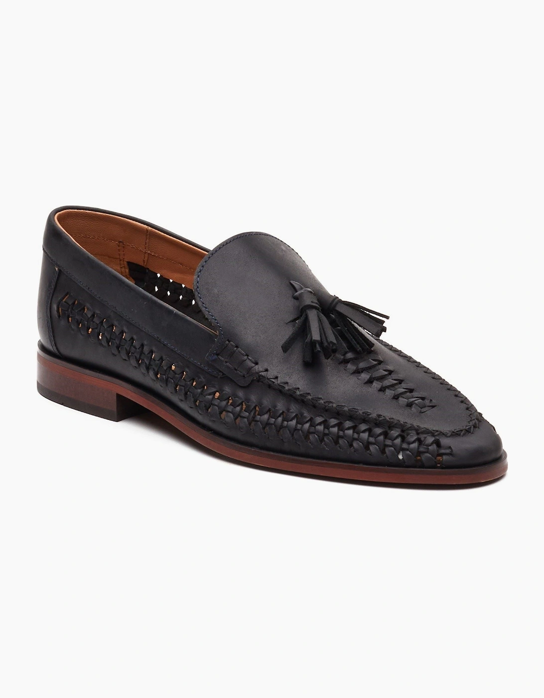 Base London Bracken Leather Men's Navy Loafers, 7 of 6