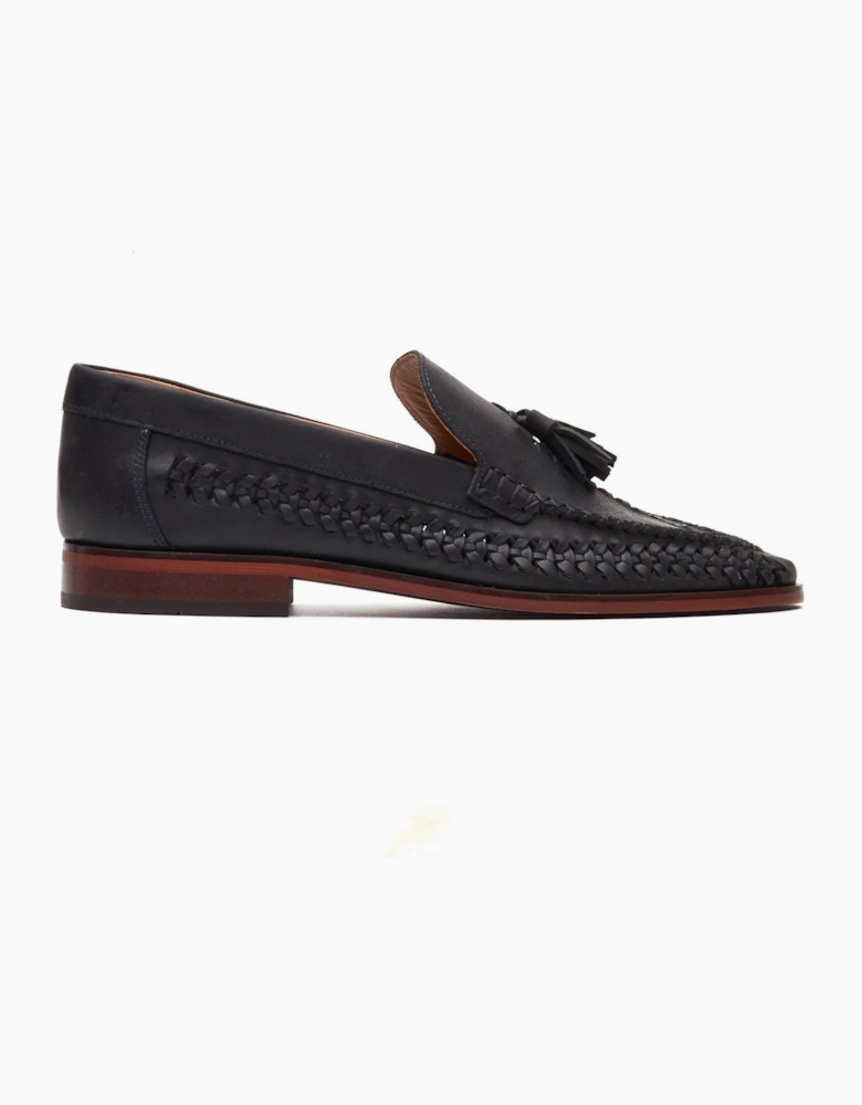 Base London Bracken Leather Men's Navy Loafers