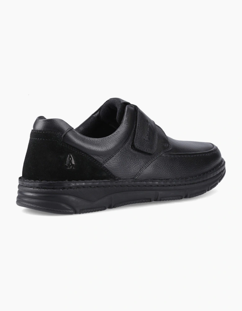 Hush Puppies Forde Touch Fastening Leather Men's Black Loafers