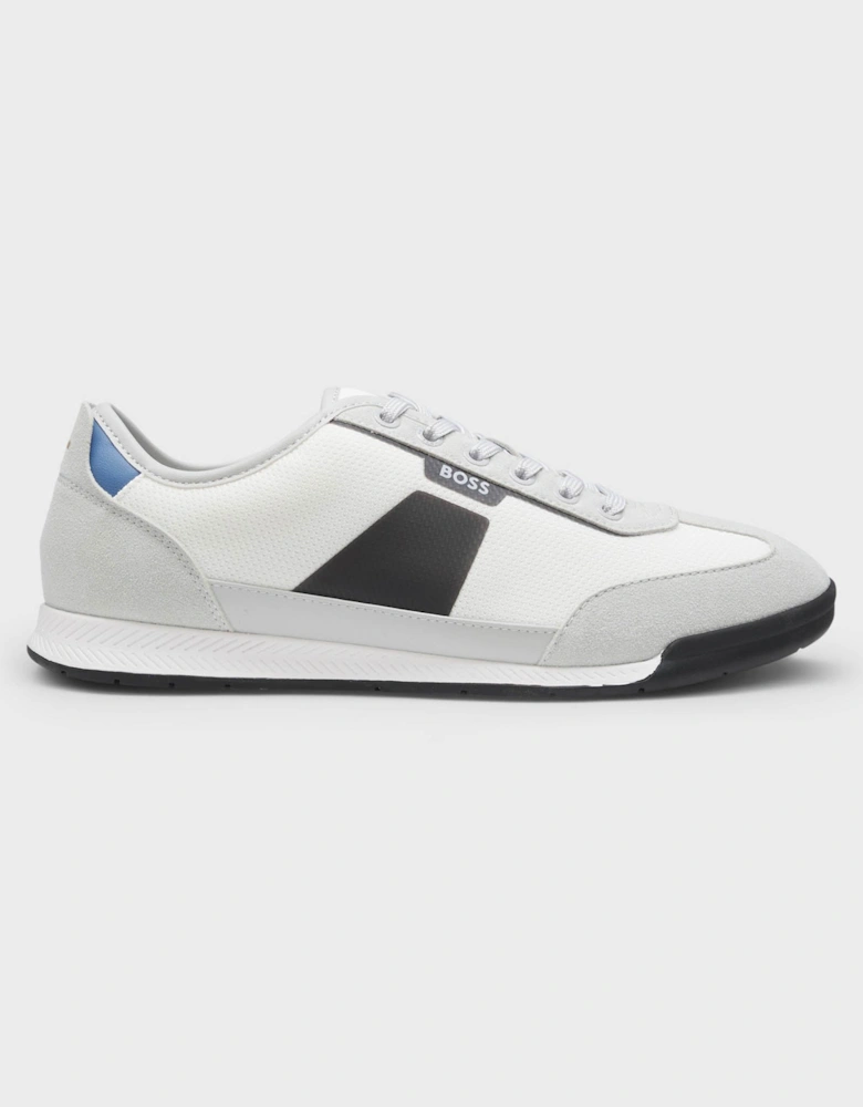 BOSS Orange Nitan Mens Mixed Material Trainers with Ridged Outsole - Open Grey 064