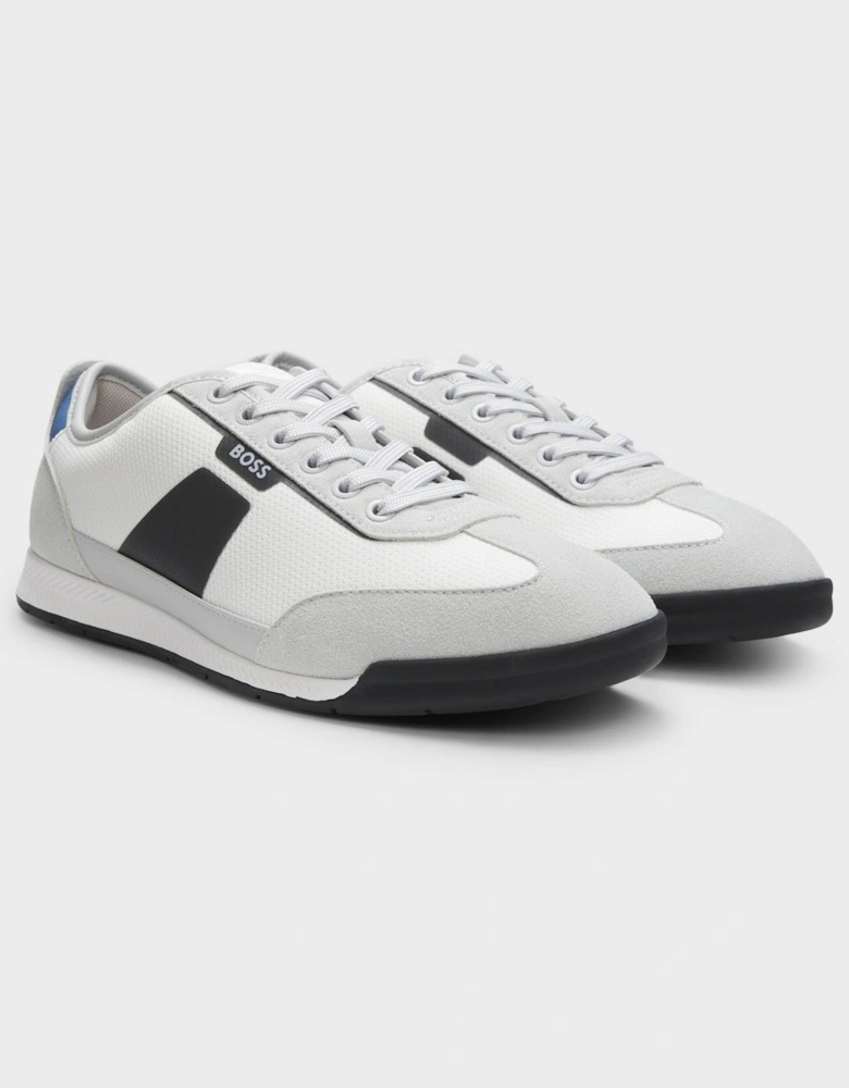 BOSS Orange Nitan Mens Mixed Material Trainers with Ridged Outsole - Open Grey 064