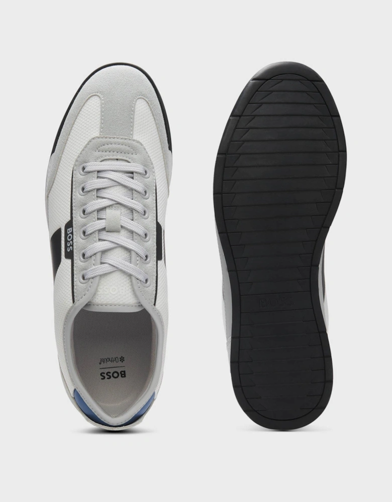 BOSS Orange Nitan Mens Mixed Material Trainers with Ridged Outsole - Open Grey 064