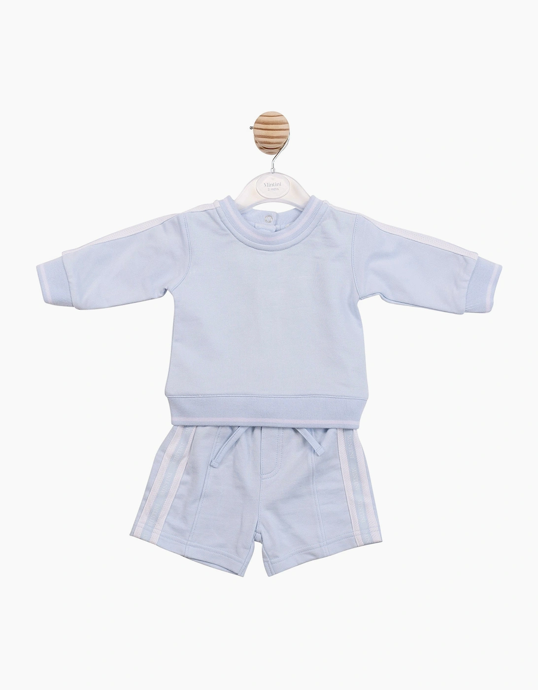 Boys Pale Blue Sporty Sweat Short Set