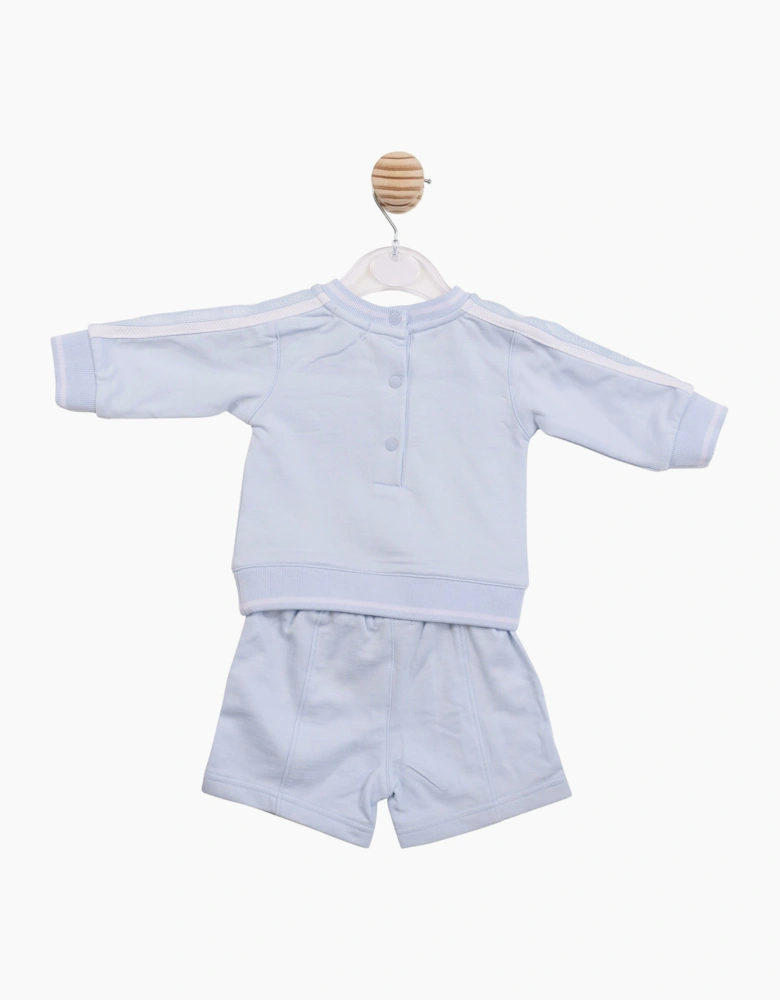 Boys Pale Blue Sporty Sweat Short Set