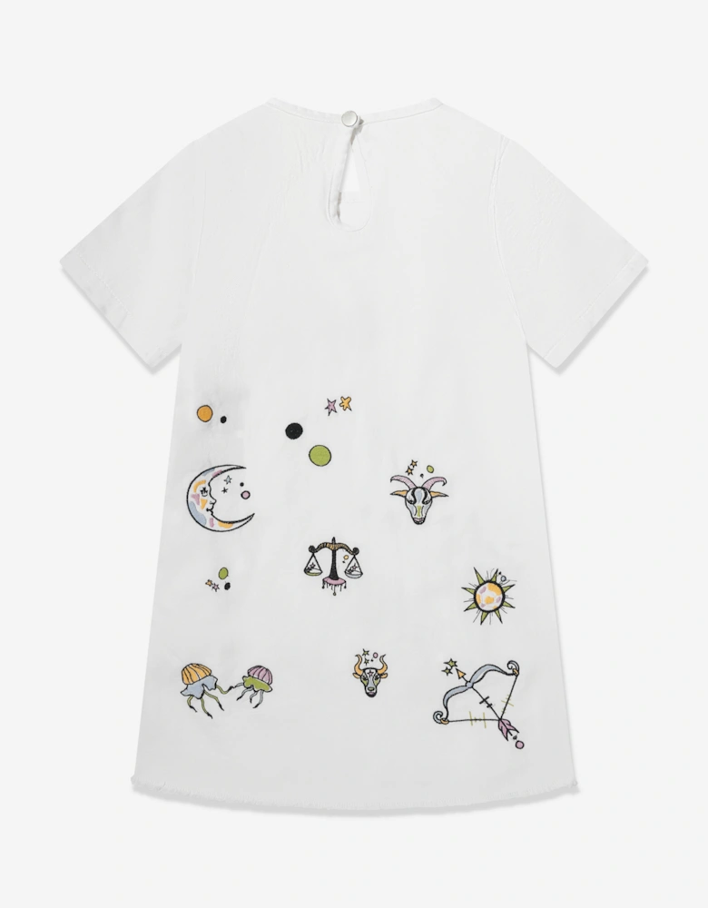 DL1961 Girls Kiki Star Signs T-Shirt Dress in White
