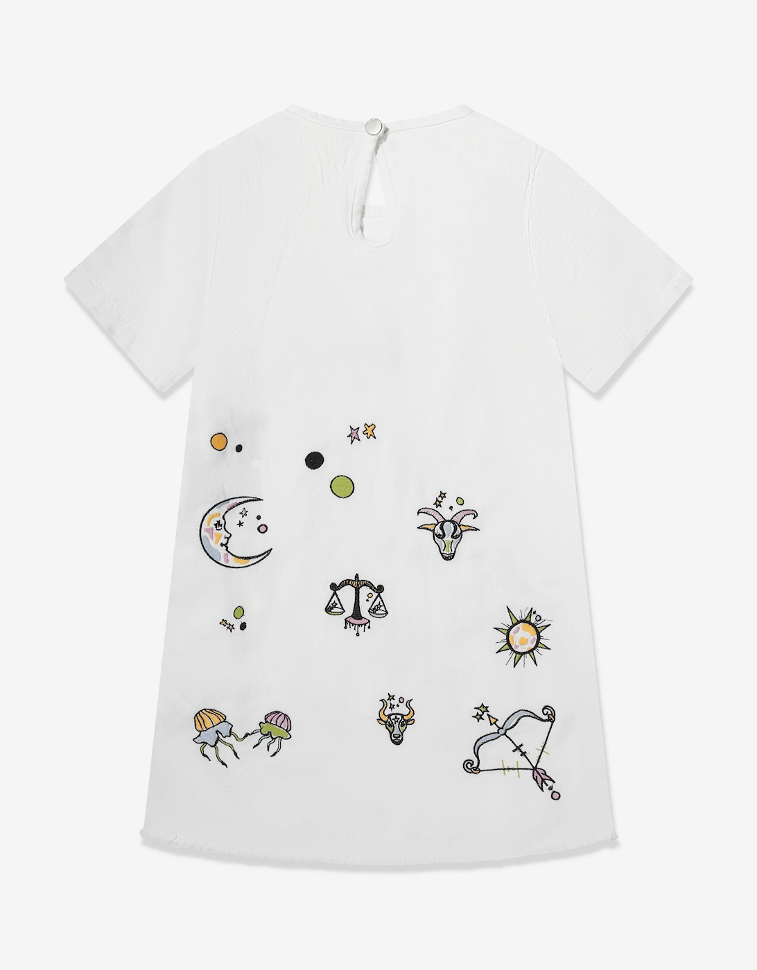 DL1961 Girls Kiki Star Signs T-Shirt Dress in White