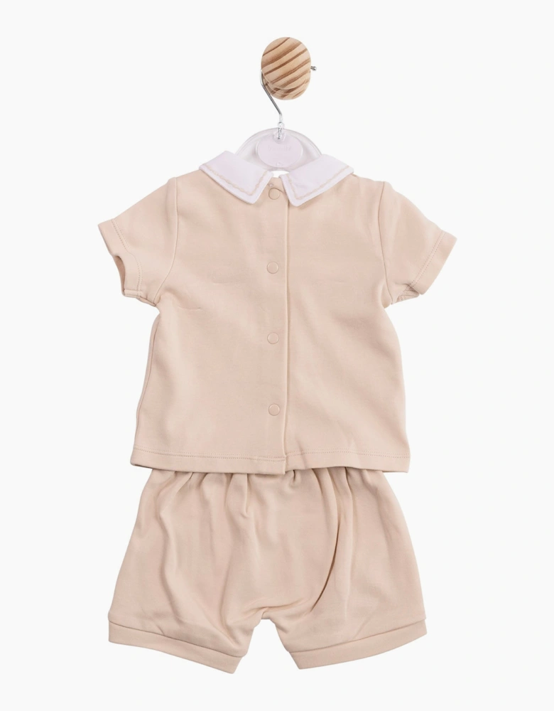 Boys Beige Soft Jersey Jam Pant Set