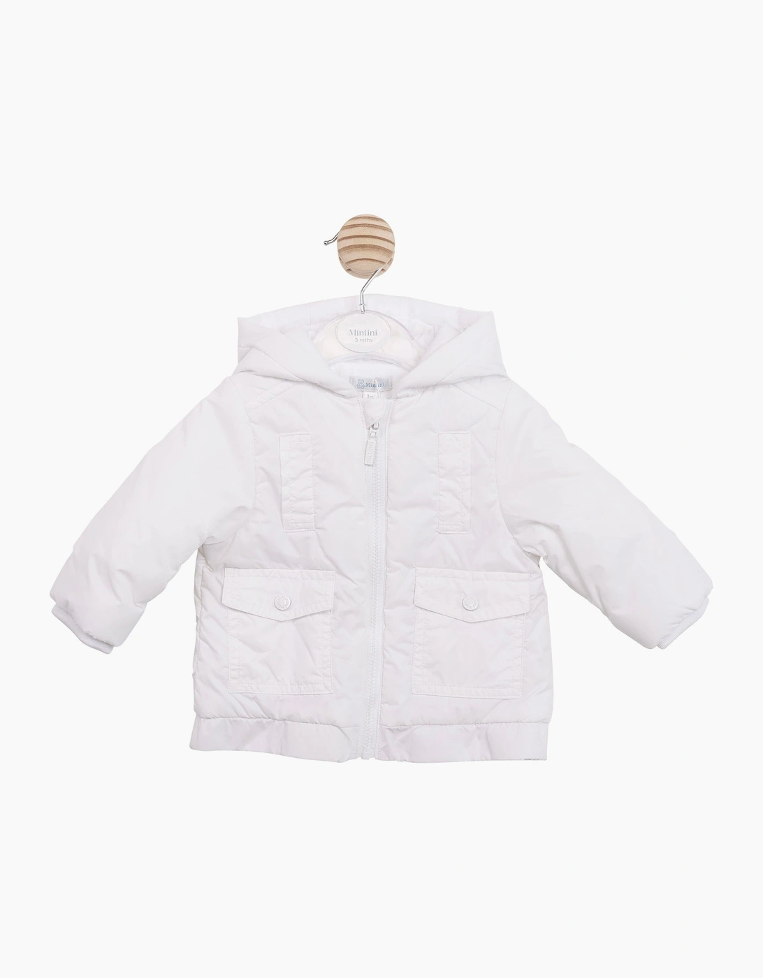 Boys White Pocket Summer Coat, 3 of 2