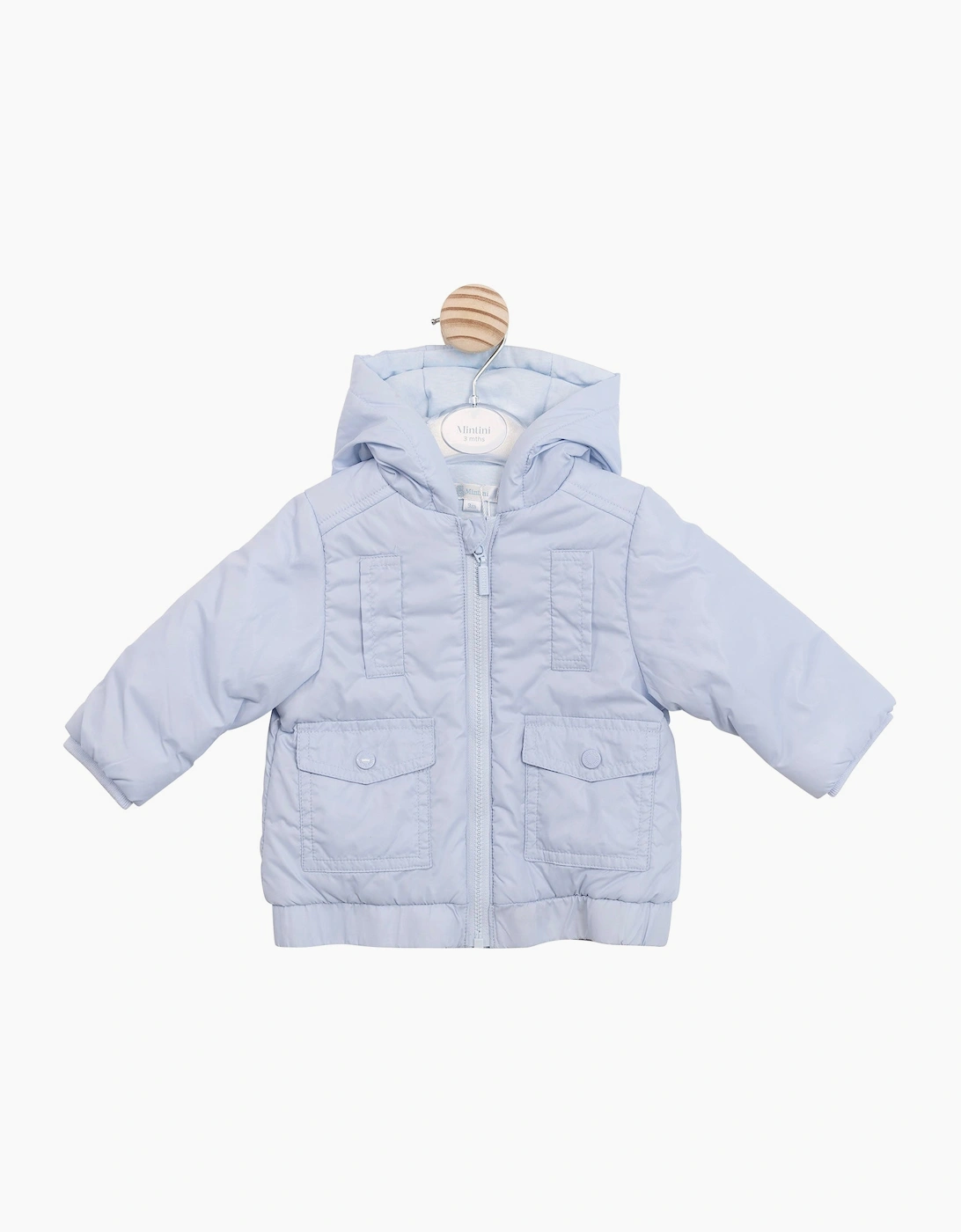 Boys Pale Blue Pocket Summer Coat, 3 of 2