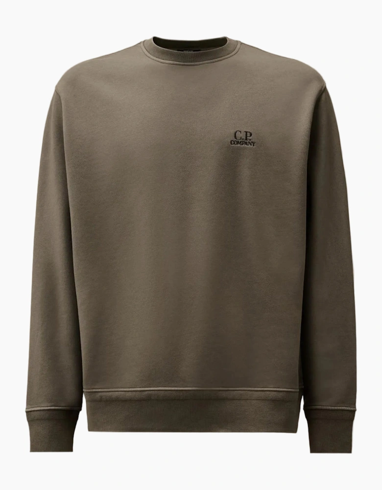 Diagonal Fleece Resist Dyed Logo Sweatshirt