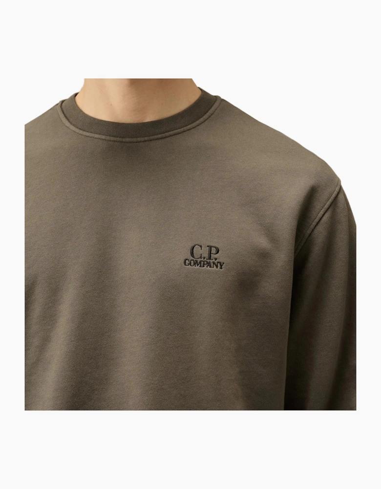 Diagonal Fleece Resist Dyed Logo Sweatshirt