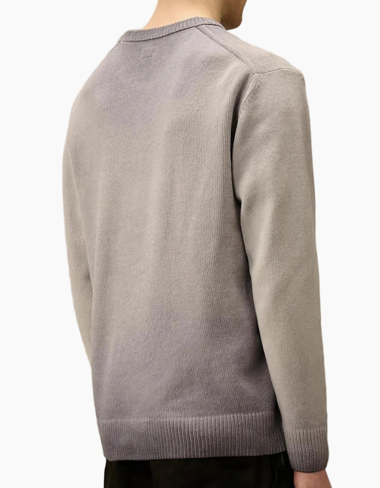 Chenille Crewneck Cuff Logo Knit