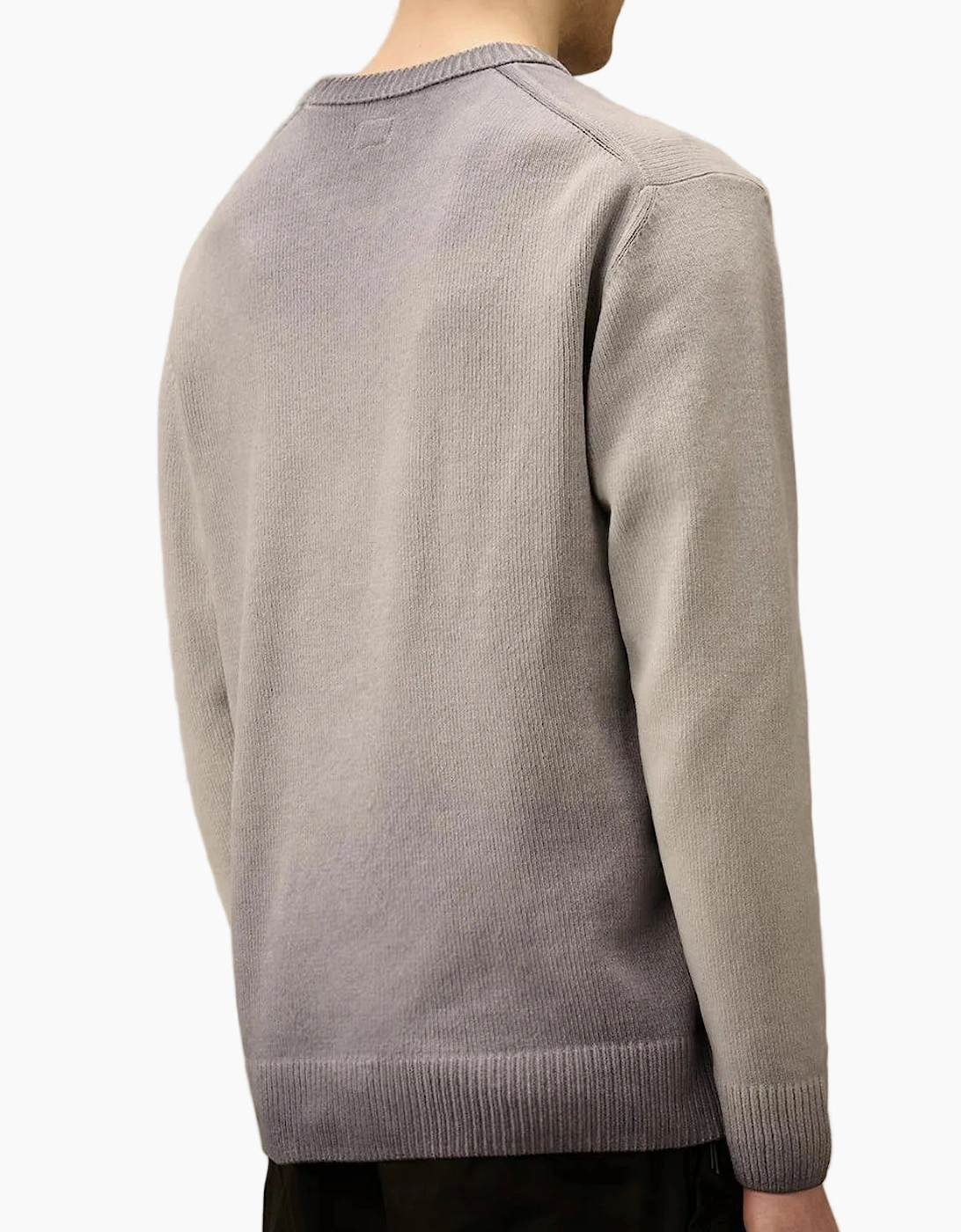 Chenille Crewneck Cuff Logo Knit
