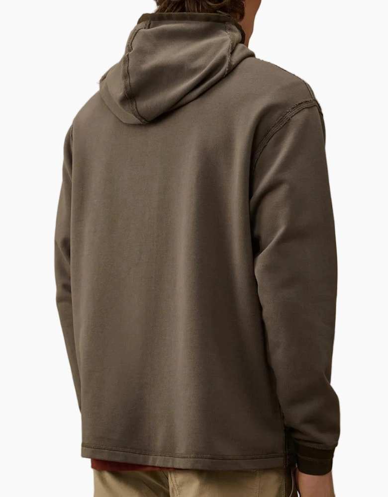 Diagonal Fleece Zip Hoodie