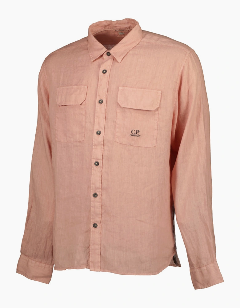 Long Sleeve Linen Overshirt