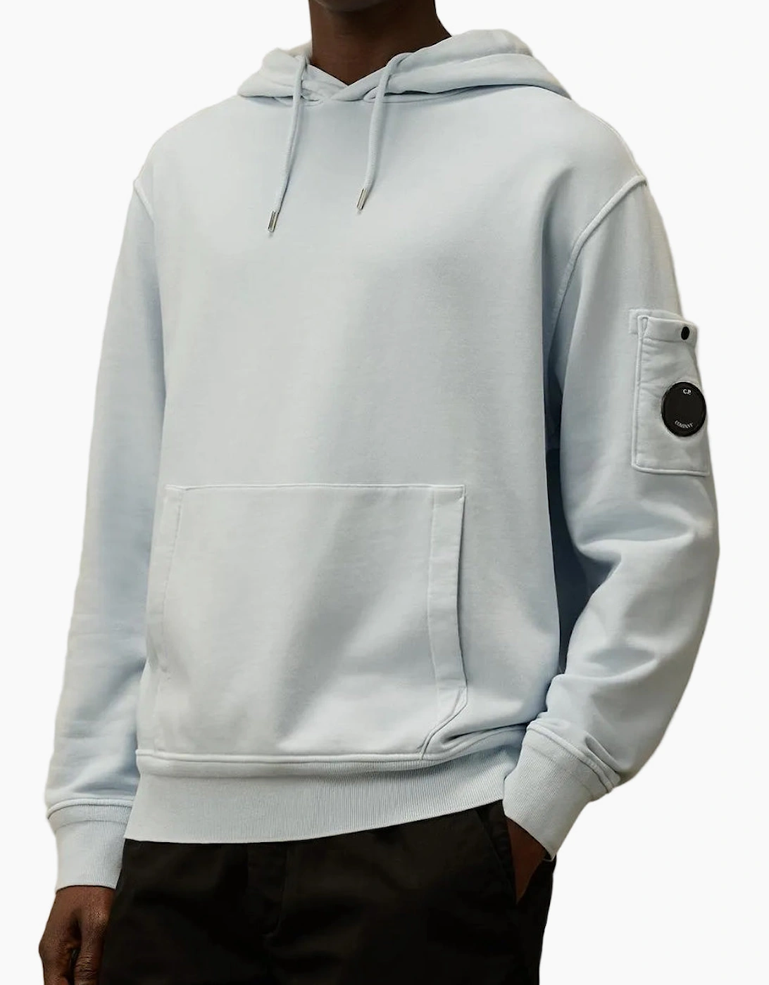 Diagonal Fleece Resist Dyed Lens Hoodie