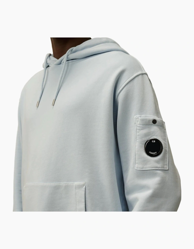 Diagonal Fleece Resist Dyed Lens Hoodie