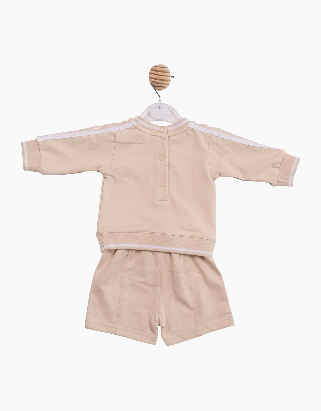 Boys Beige Sporty Sweat Short Set