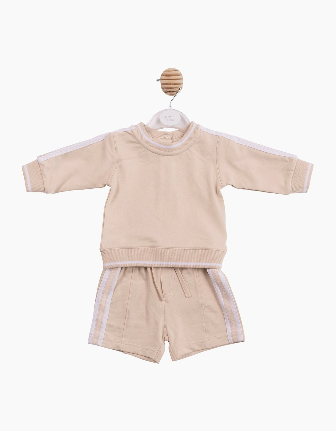 Boys Beige Sporty Sweat Short Set