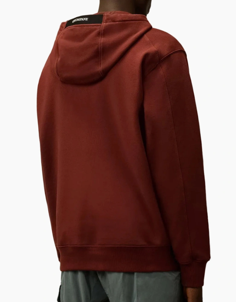 Diagonal Raised Fleece Lens Hoodie