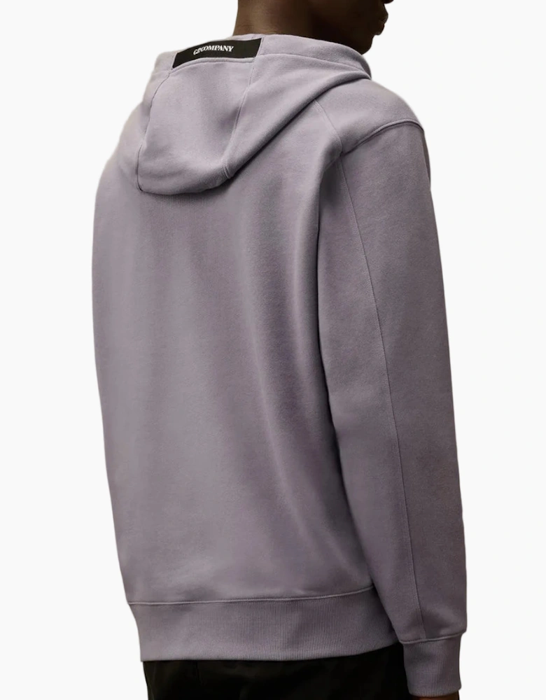 Diagonal Raised Fleece Lens Hoodie