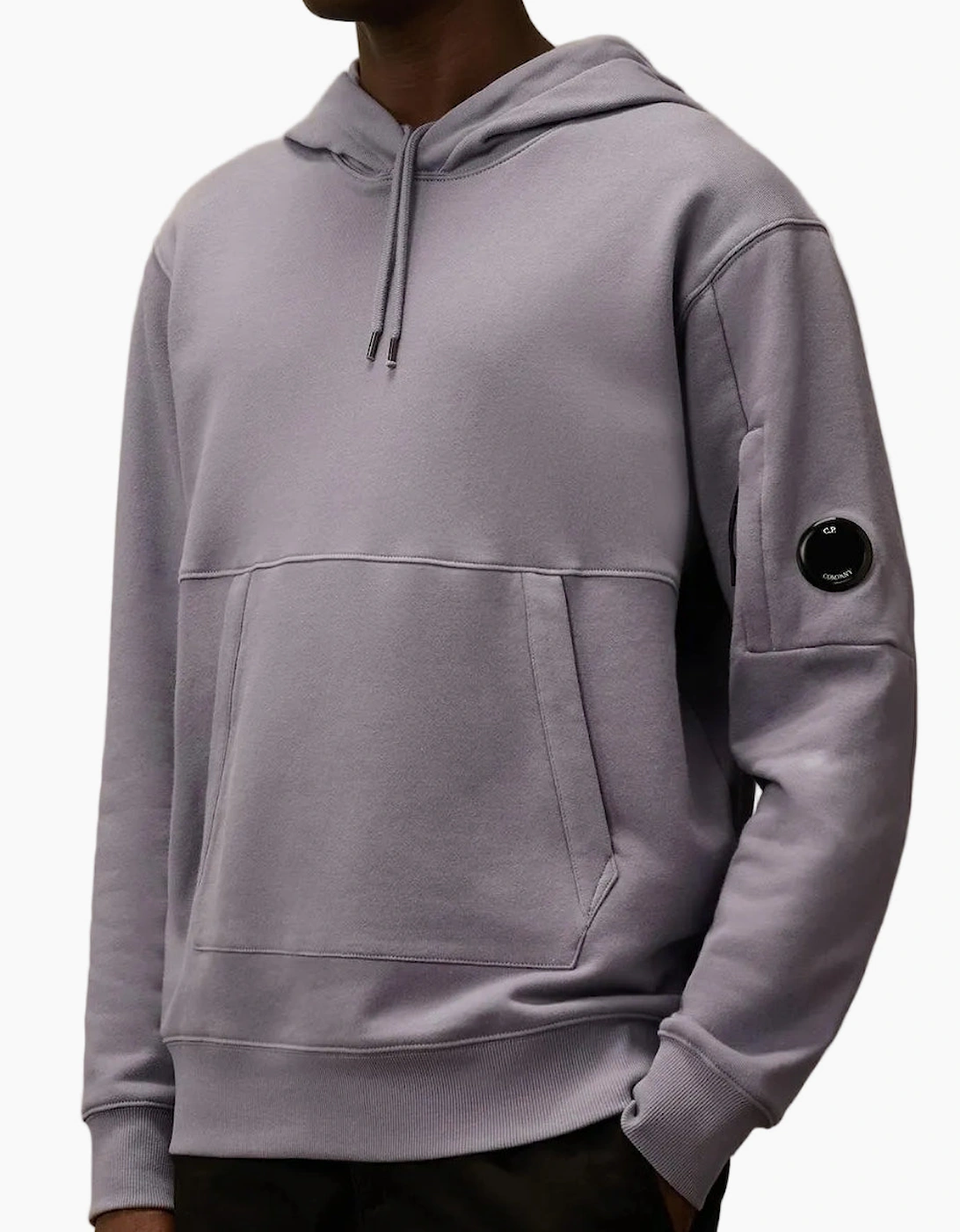Diagonal Raised Fleece Lens Hoodie
