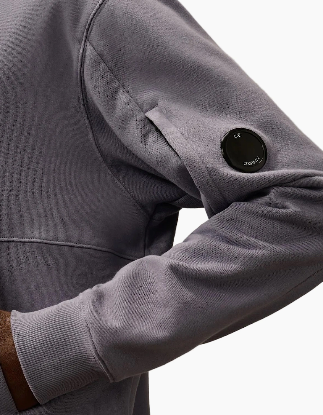 Diagonal Raised Fleece Lens Hoodie