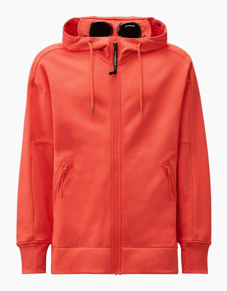 Diagonal Raised Fleece Zipped Goggle Hoodie