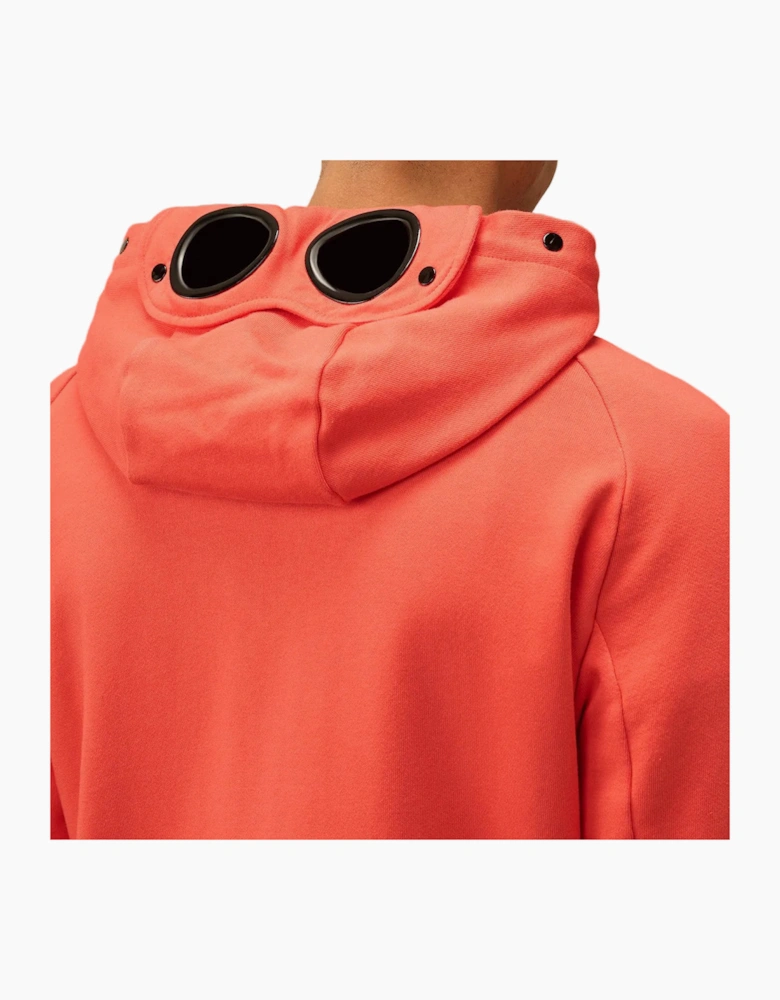 Diagonal Raised Fleece Zipped Goggle Hoodie