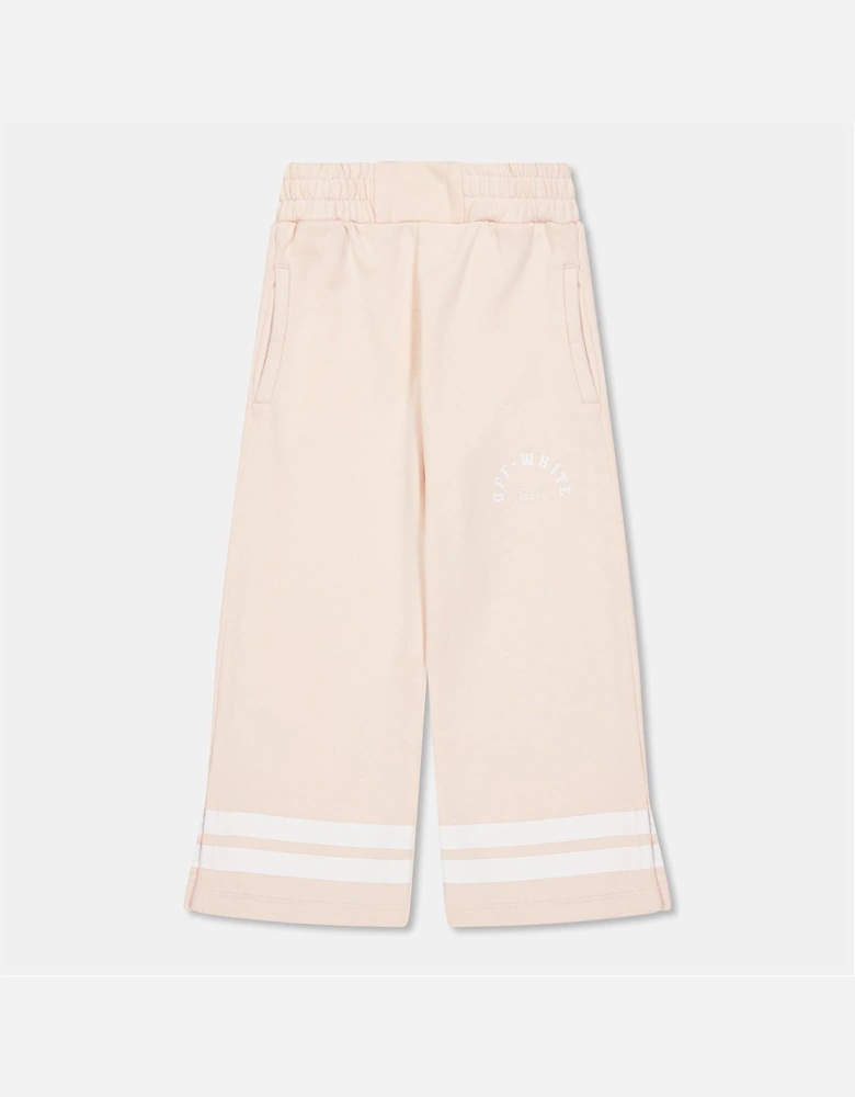 Solid Lettering Wide Leg Joggers