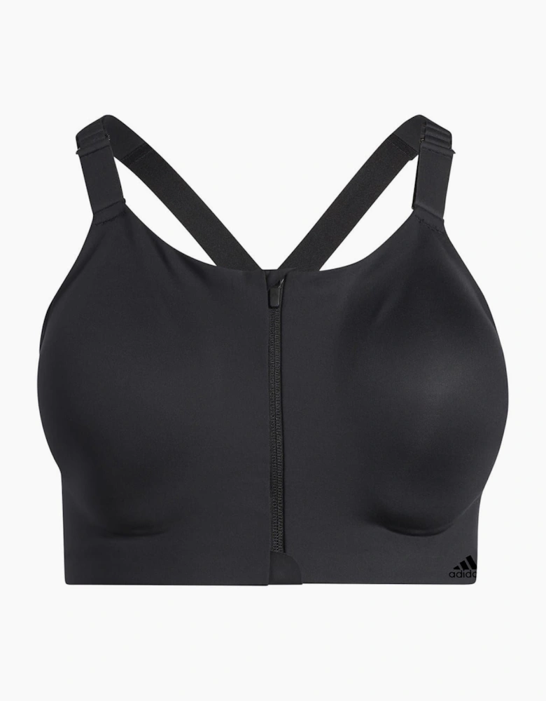 Scoop Neck Sports Bra with Front Zipper Pocket
