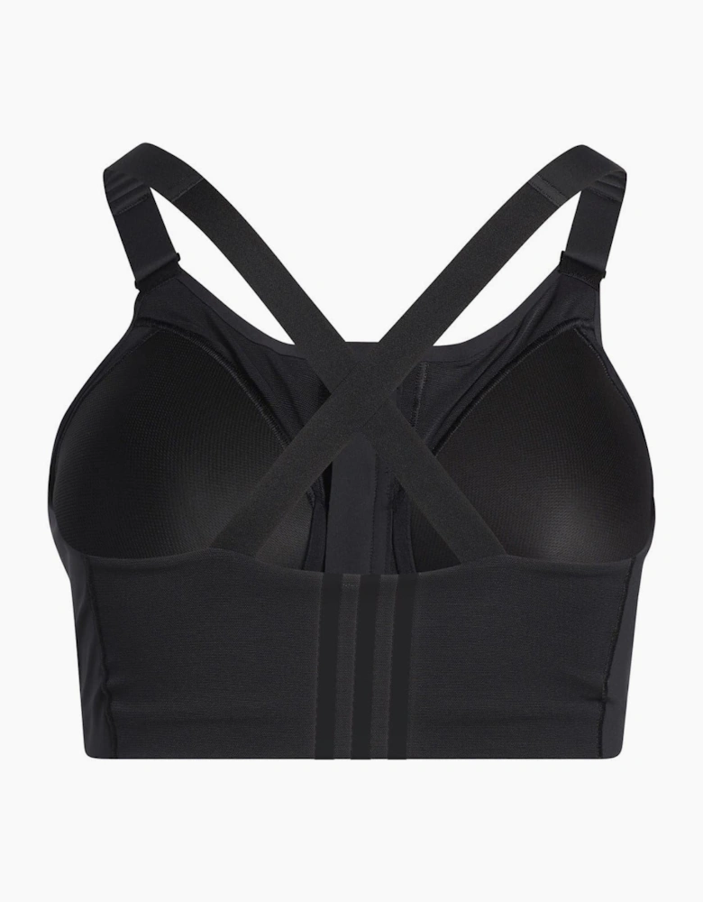 Scoop Neck Sports Bra with Front Zipper Pocket