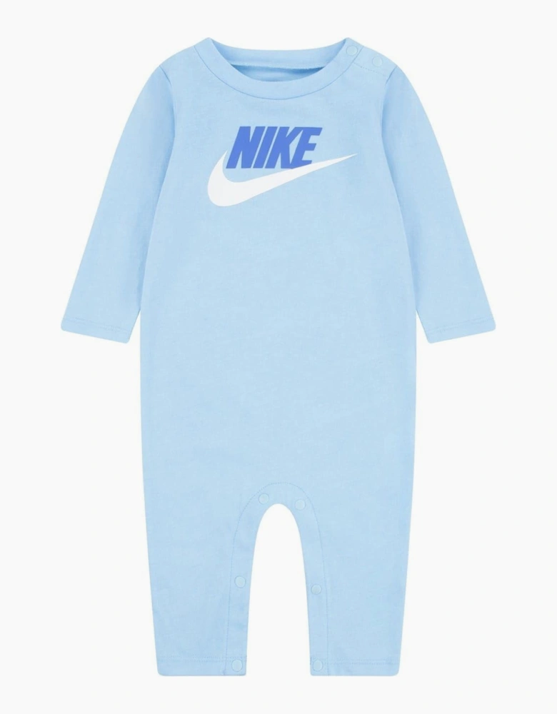 Crew Neck Long Sleeve Logo Print Romper