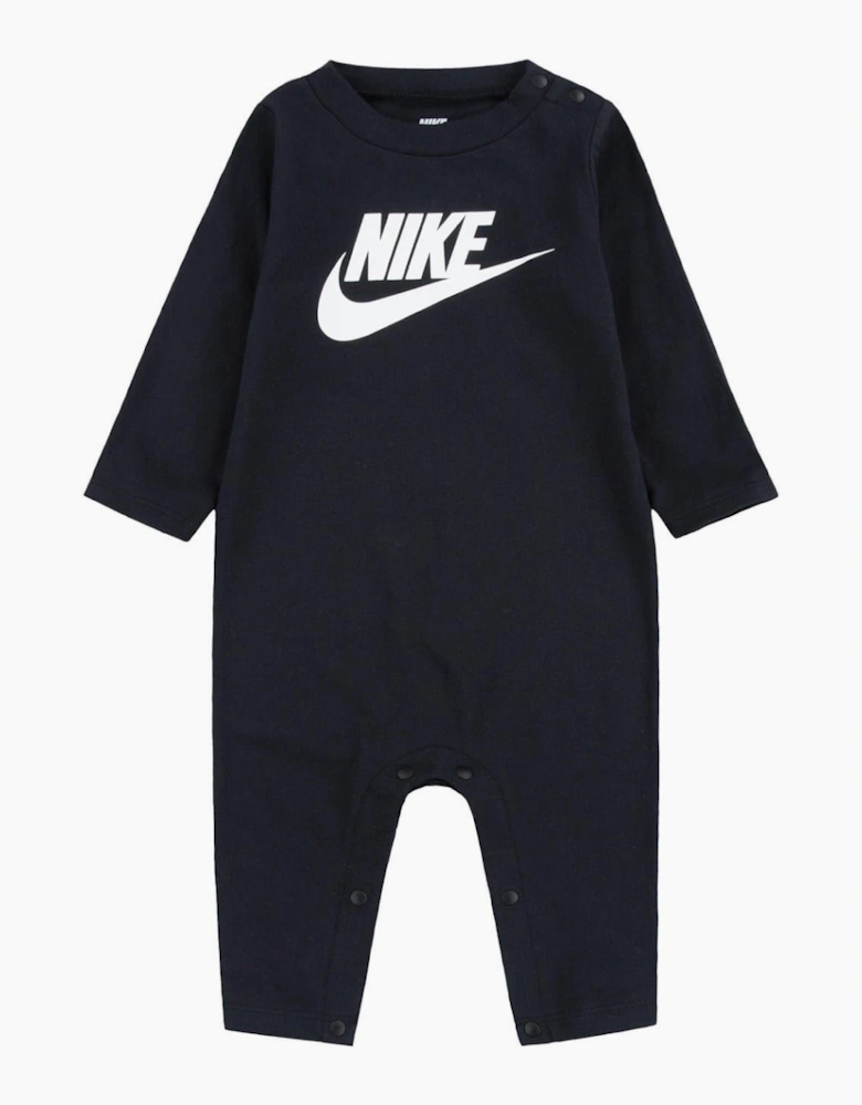 Crew Neck Long Sleeve Logo Print Romper