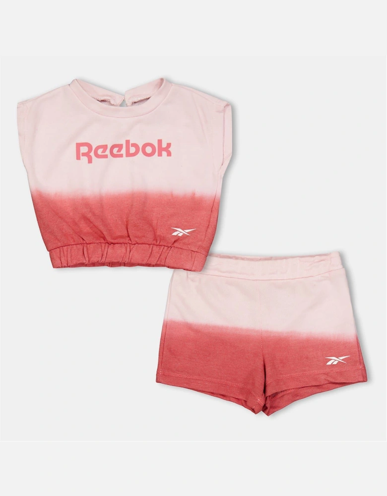 Ombre Lettering Crew Neck Sleeveless T-Shirt and Set