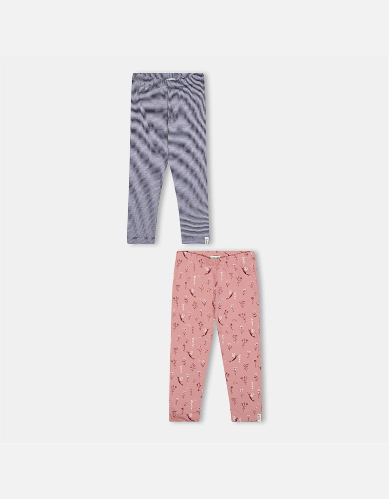 And  Sid Multicoloured Stripe And Fairy Print Leggings   2 Pack