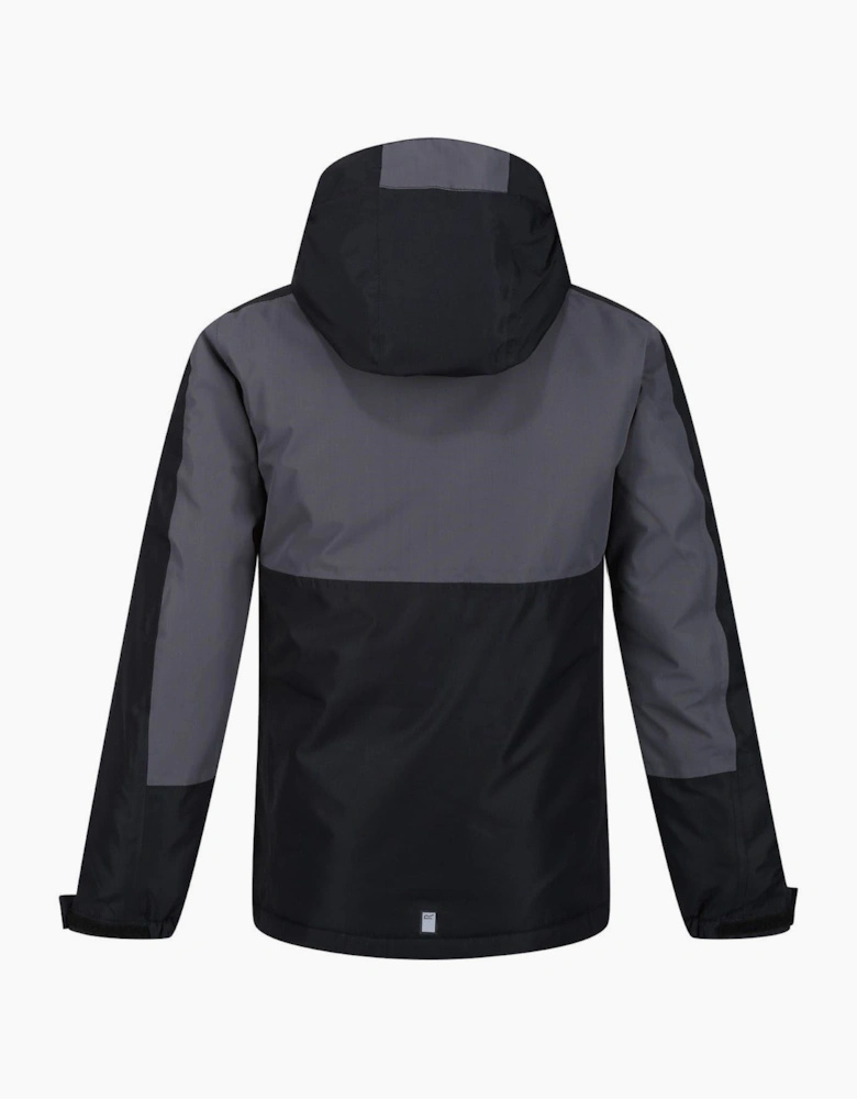 Beamziii Color Block Hooded Zipped Pocket Rain Jacket