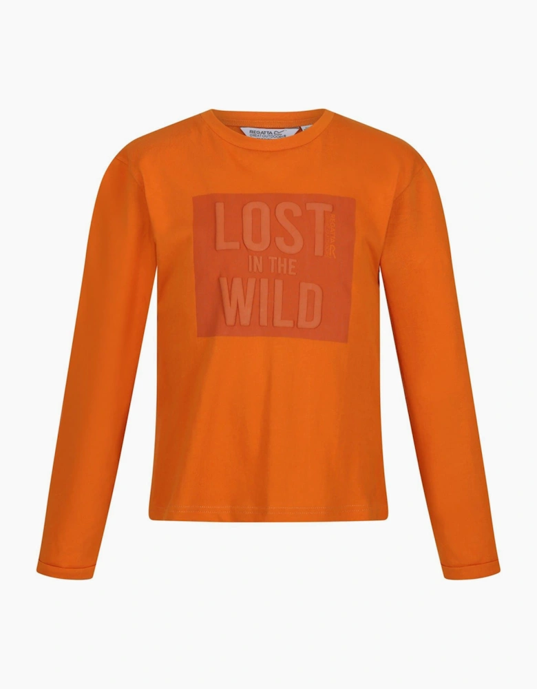 Lettering Graphic Crew Neck Long Sleeve Jersey T-Shirt